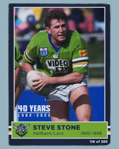 Next up in our 40th anniversary footy cards are Steve Stone, Lesley Vainikolo...
