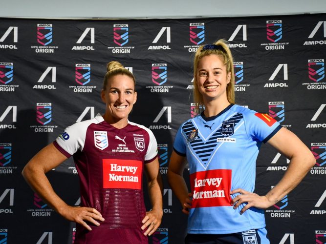 One more sleep!  New South Wales Sky Blues and Queensland Maroons representativ…