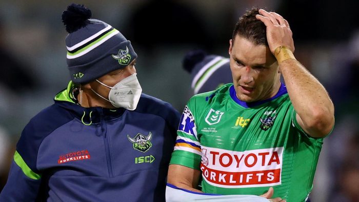 ‘Tough to watch’: Jarrod Croker suffers injury blow in long-awaited NRL return