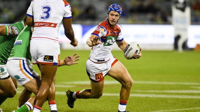 There's something about Newcastle Knights fullback Kalyn Ponga and the Canberra Raiders
