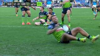 That flick pass from Hudson Young  #WeAreRaiders...