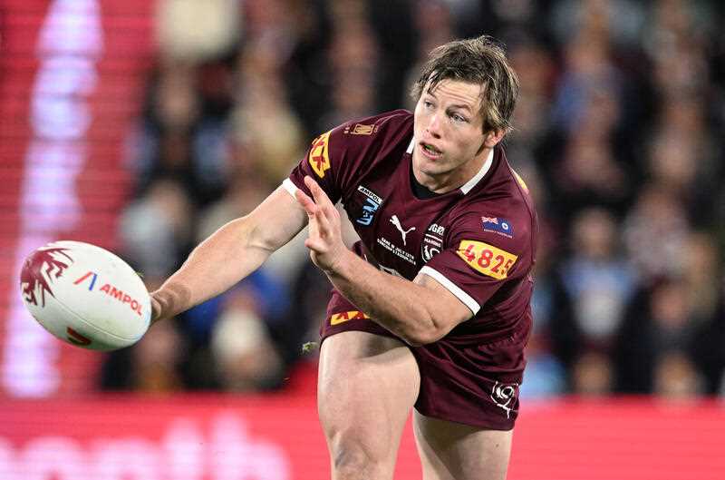 Harry Grant of the Maroons during Game 3 of the 2022 State of Origin series between the New South Wales Blues and the Queensland Maroons at Suncorp Stadium in Brisbane, Wednesday, July 13, 2022