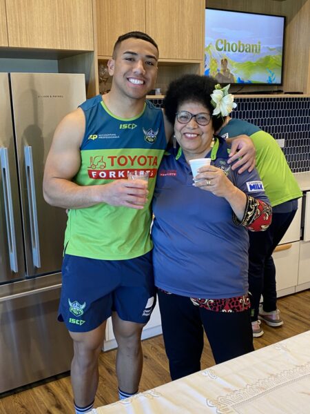 It was great to have Albert Hopoate's grandma Melesisi visit today and...