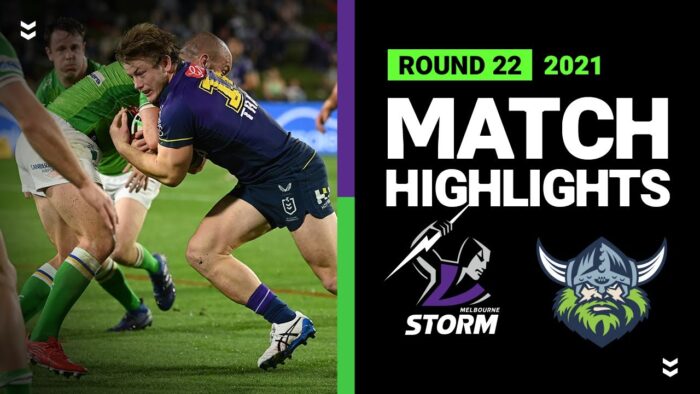 Video: Storm v Raiders Match Highlights | Round 22, 2021 | Telstra Premiership | NRL