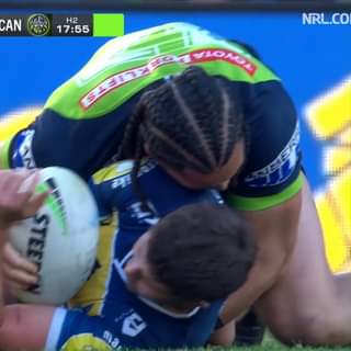 Got him  Vote for CHN in NRL.com’s Tackle of the Week –   #WeAreRaiders…