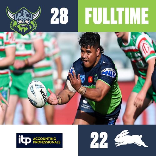 The Canberra Raiders have fought back to defeat the South Sydney Rabbitohs in the Jersey Flegg,...