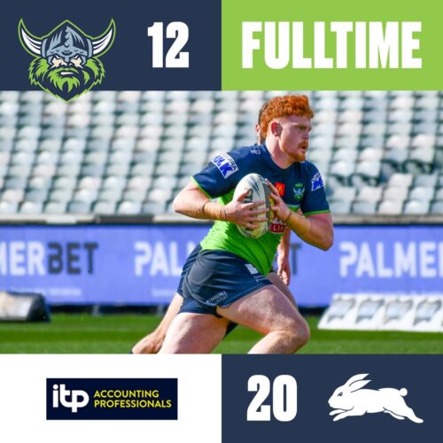 The Canberra Raiders have gone down to the South Sydney Rabbitohs 20-12 in Round 21 of the NSW Cup...