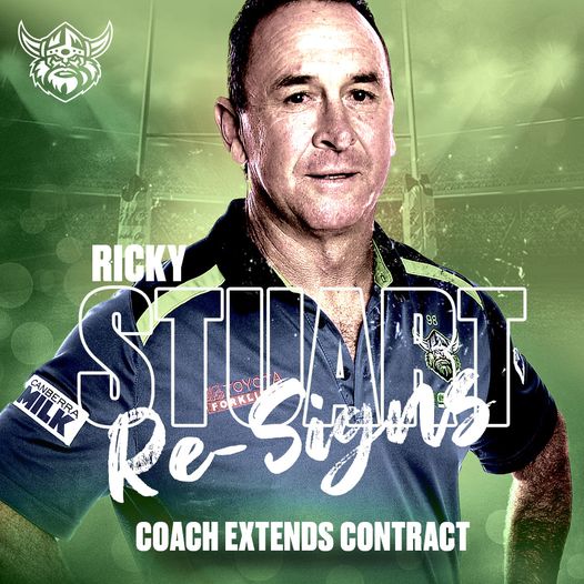 The Raiders can confirm the re-signing of head coach Ricky Stuart until the end of...