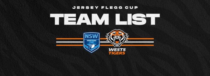 Tigers: Team List:  Jersey Flegg Cup Round 22 vs Raiders