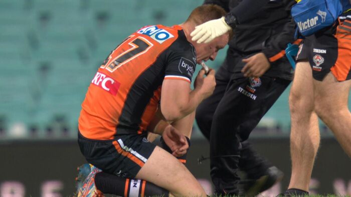 Tigers’ double blow as forward suffers shoulder injury after Garner fails HIA: NRL Casualty Ward