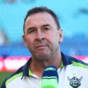 Raiders coach Ricky Stuart looks on during an NRL game in July 2022