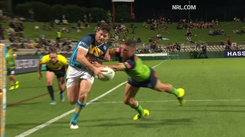 Video: 2021 Best Moments: Wighton and Nicoll-Klokstad try-savers against Titans