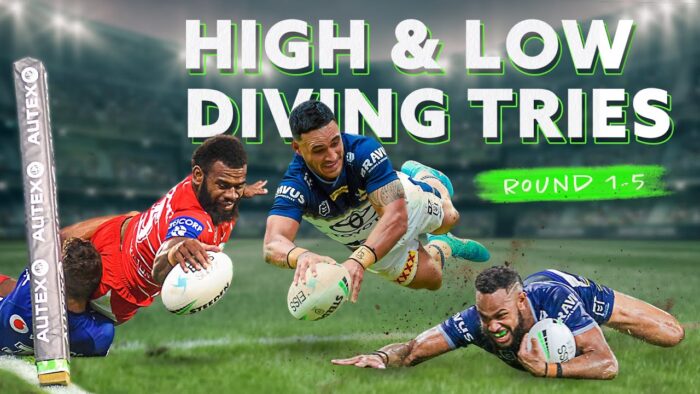Best High & Low Diving Tries | Rounds 1-5, 2022 | NRL