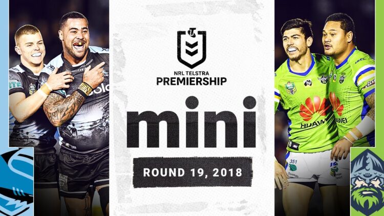 Video: Controversial try cruels premiership charge | Sharks v Raiders Match Mini | Round 19, 2018 | NRL
