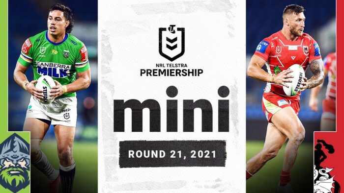 Video: Finals chances on the line  at Cbus | Raiders v Dragons Match Mini | Round 21, 2021 | NRL