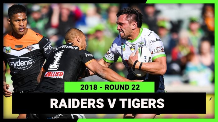 Video: NRL Canberra Raiders v Wests Tigers | Round 22, 2018 | Full Match Replay