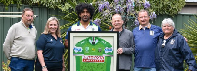 Men of League donation to former St George half Rod McGregor