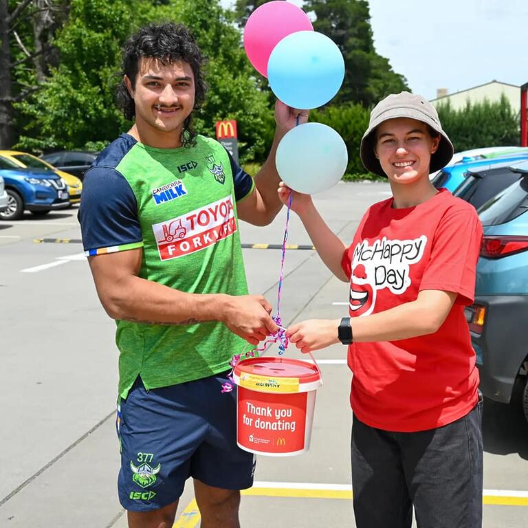 Great to see all the boys out across the ACT today to help support #mchappyday...