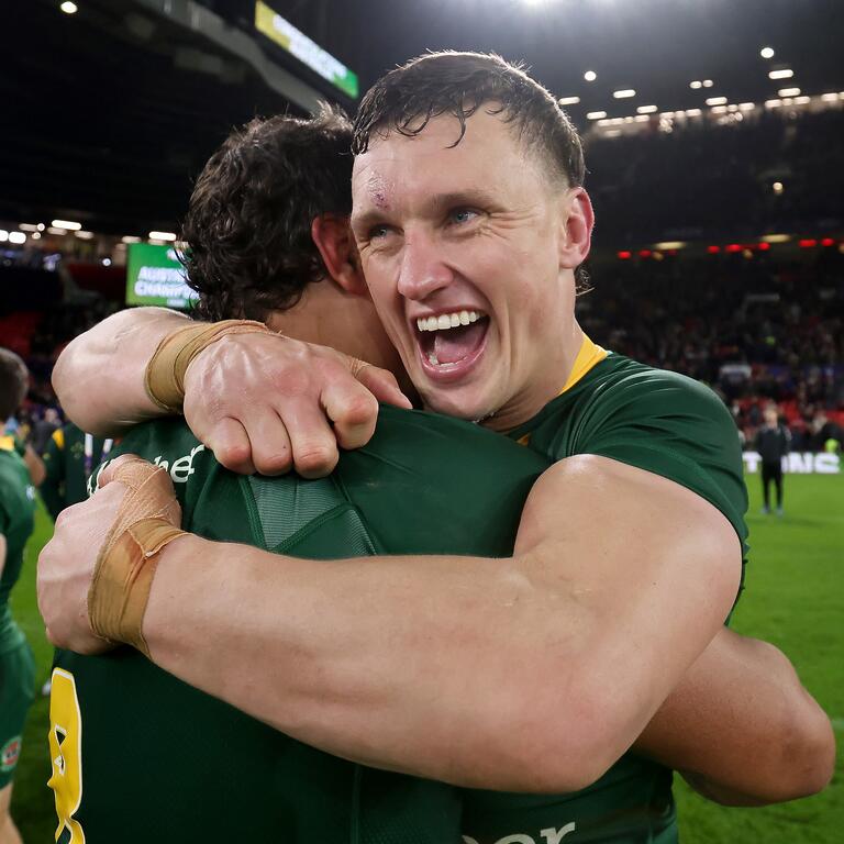 Proud of Jack and Papa at the World Cup Final!  #RLWC2021 #GETTYSPORT #WeAreRaiders...