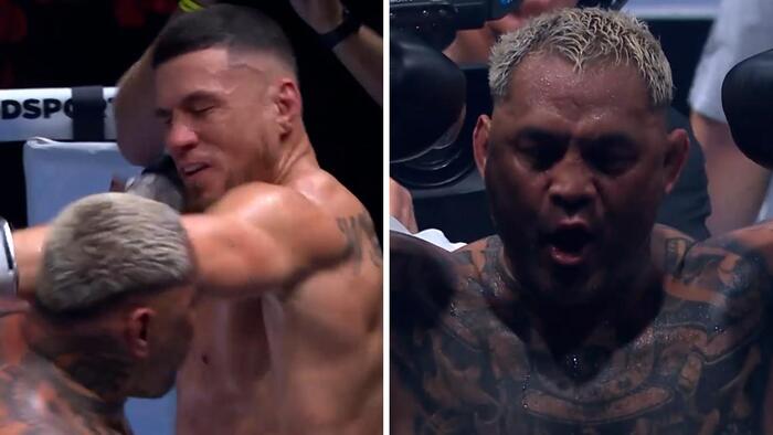 Mark Hunt knocked out Sonny Bill Williams.