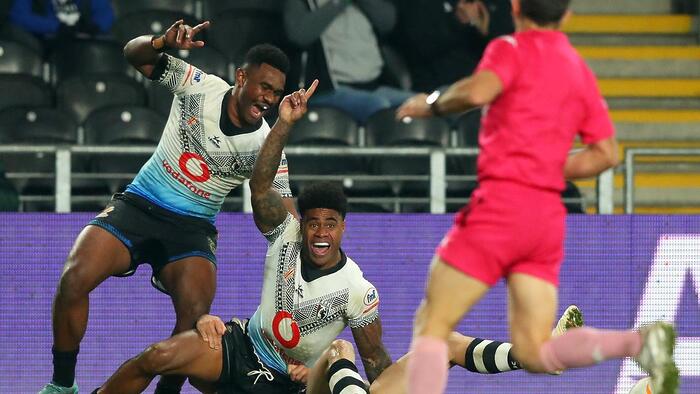 ‘Best game of the World Cup’: Kiwis steal finals victory after stunning Fiji assault