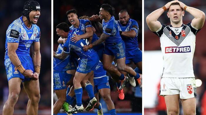 ‘The war is not over’: Samoa stuns England in golden point epic as ultimate test awaits