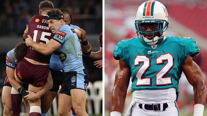 ‘This sport is crazy’: Former NFL running back Reggie Bush loses it over ‘nuts’ NRL highlights video