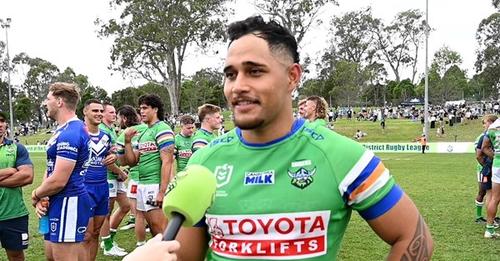 Hear from Hohepa Puru following his first appearance in Raiders colours in yesterday's trial...