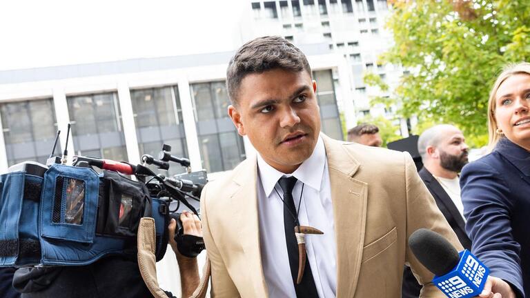 Latrell and Wighton arrive at court as NRL stars fight nightclub brawl charges