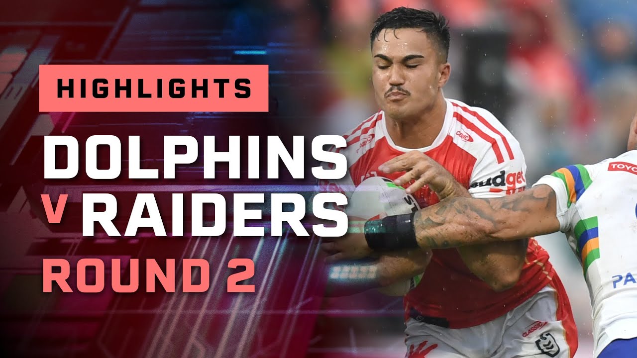 Video: NRL Highlights: Dolphins v Raiders - Round 2 | NRL on Nine