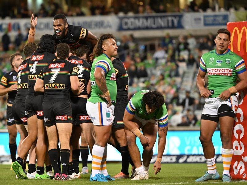 Canberra found themselves on the end of a second-half mauling against Penrith in round five. (Mick Tsikas/AAP PHOTOS)