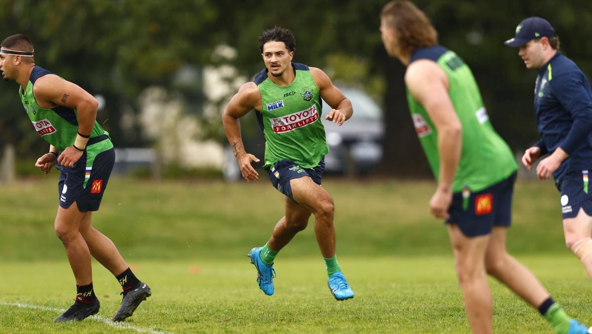 Xavier Savage at Raiders training. Picture by Keegan Carroll