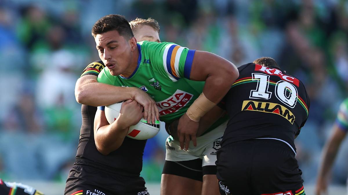 Raiders prop Joe Tapine will miss the Broncos game due to the birth of his first child. Picture by Sitthixay Ditthavong