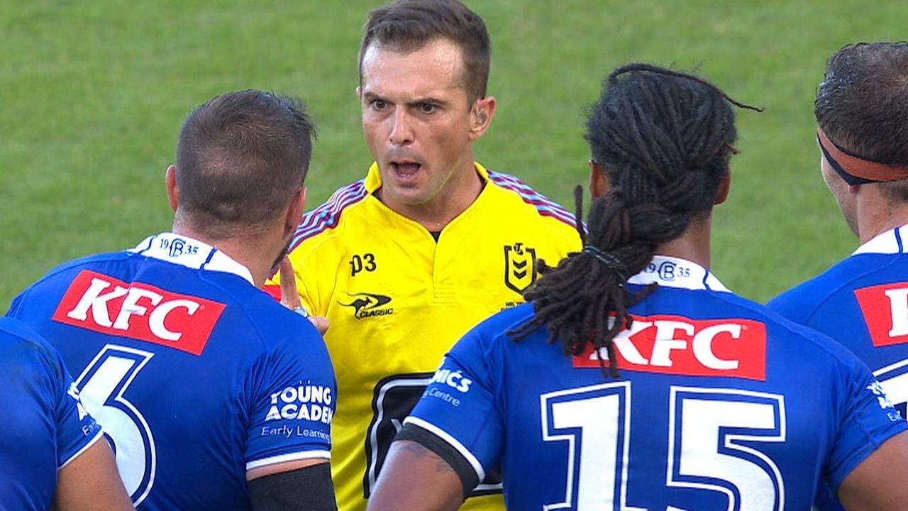 ‘Bulls**t I hit him’: Dogs veteran Reynolds explodes at ref after controversial penalty