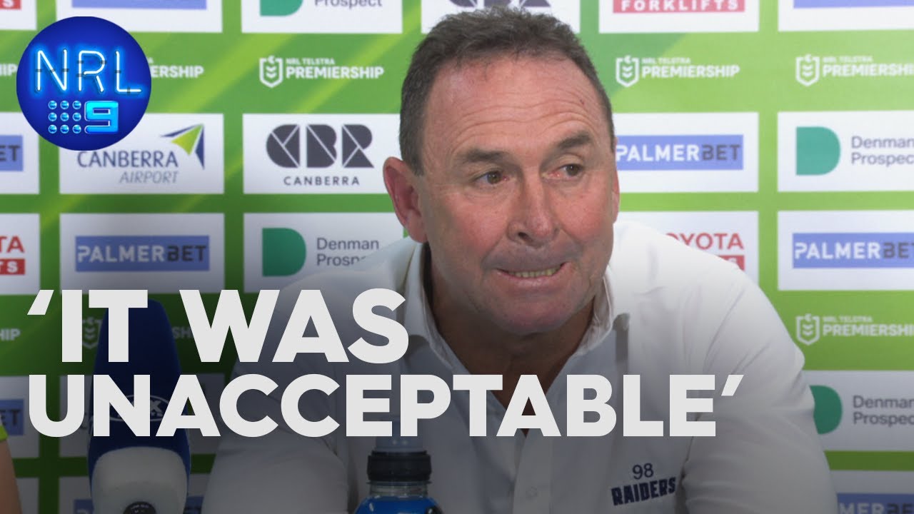 Video: Ricky Stuart apologises to fans after Raiders collapse: NRL Presser | NRL on Nine