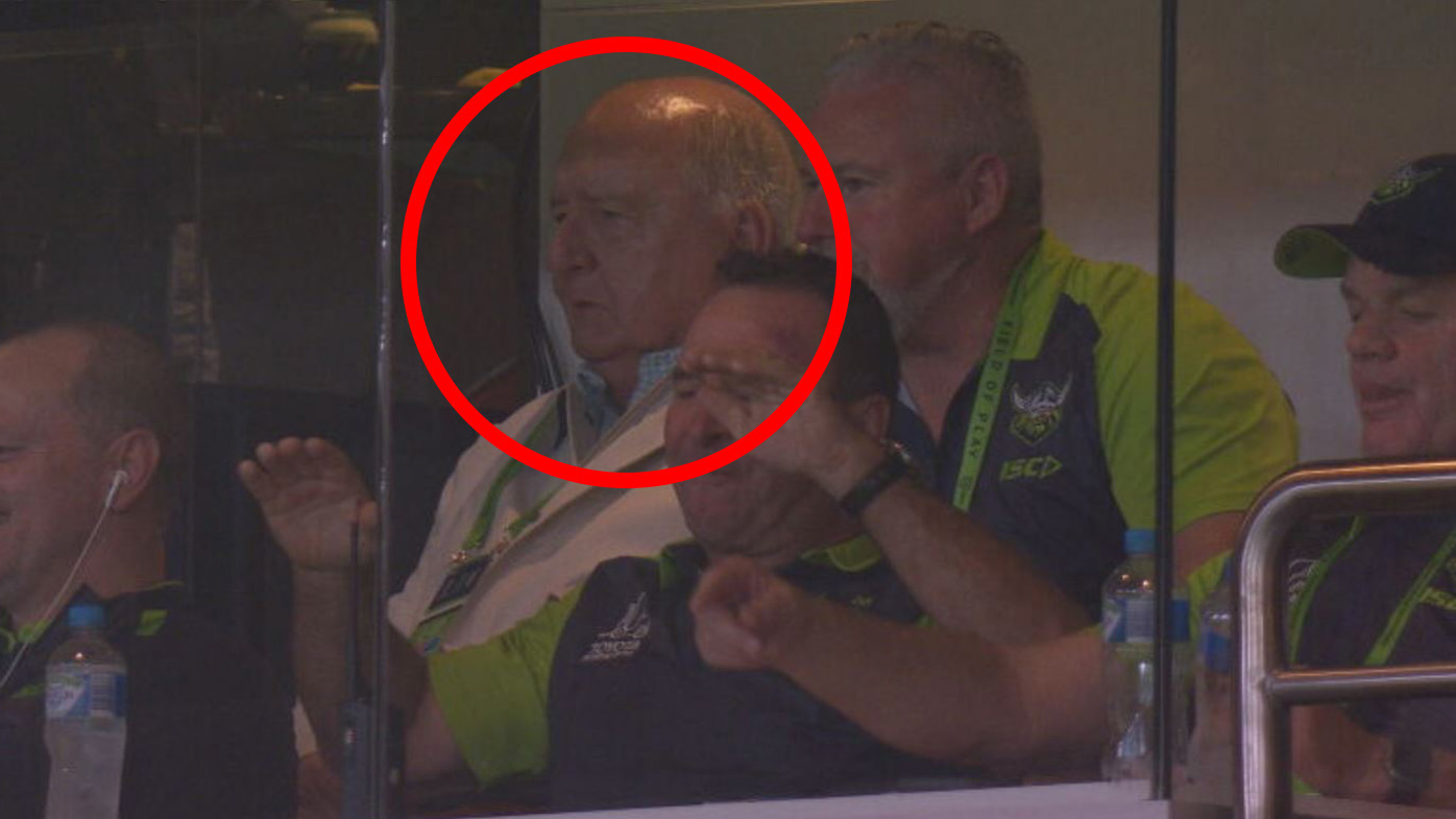 Canberra Raiders coach Ricky Stuart explains why Alan Jones was in the coaches box on Friday night