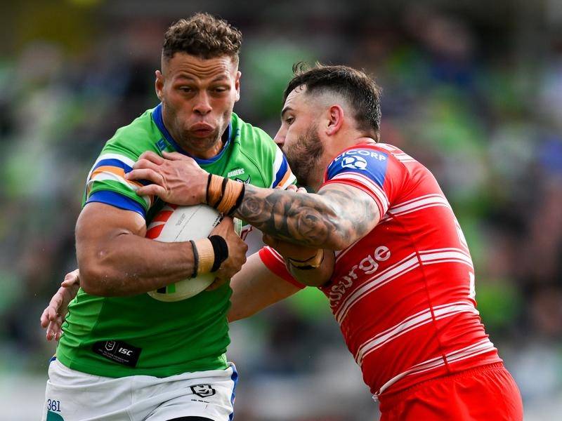 Sebastian Kris has retained Canberra's No.1 jersey after an impressive outing against the Dragons. (Lukas Coch/AAP PHOTOS)