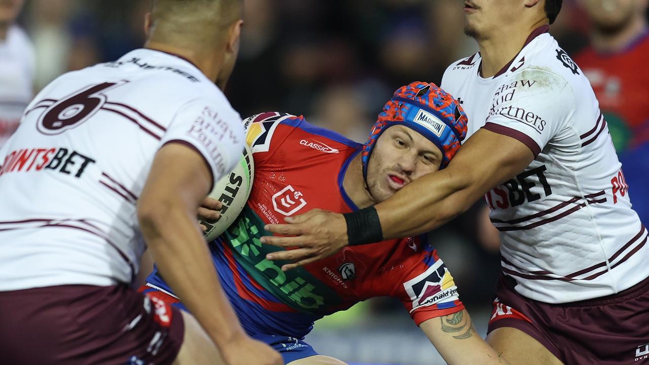 Ponga puts ‘foot on the pedal’ after THREE head knocks as hat-trick hero downs Manly