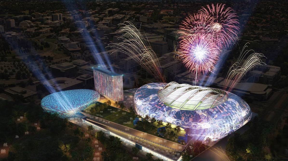 Private investors are keen to speak to the ACT government about the convention centre and stadium proposal for Civic. Picture supplied