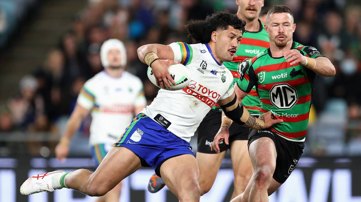 Raiders second-rower Corey Harawira-Naera was taken to hospital after suffering a seizure in the second half. Picture Getty Images