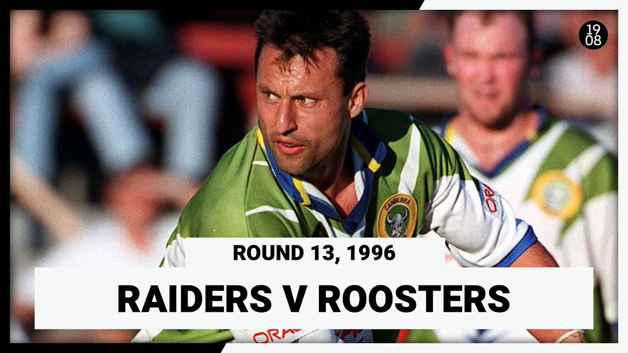 VIDEO | Canberra Raiders v Sydney City Roosters |  Round 13, 1996 | Full Match Replay | NRL Throwback