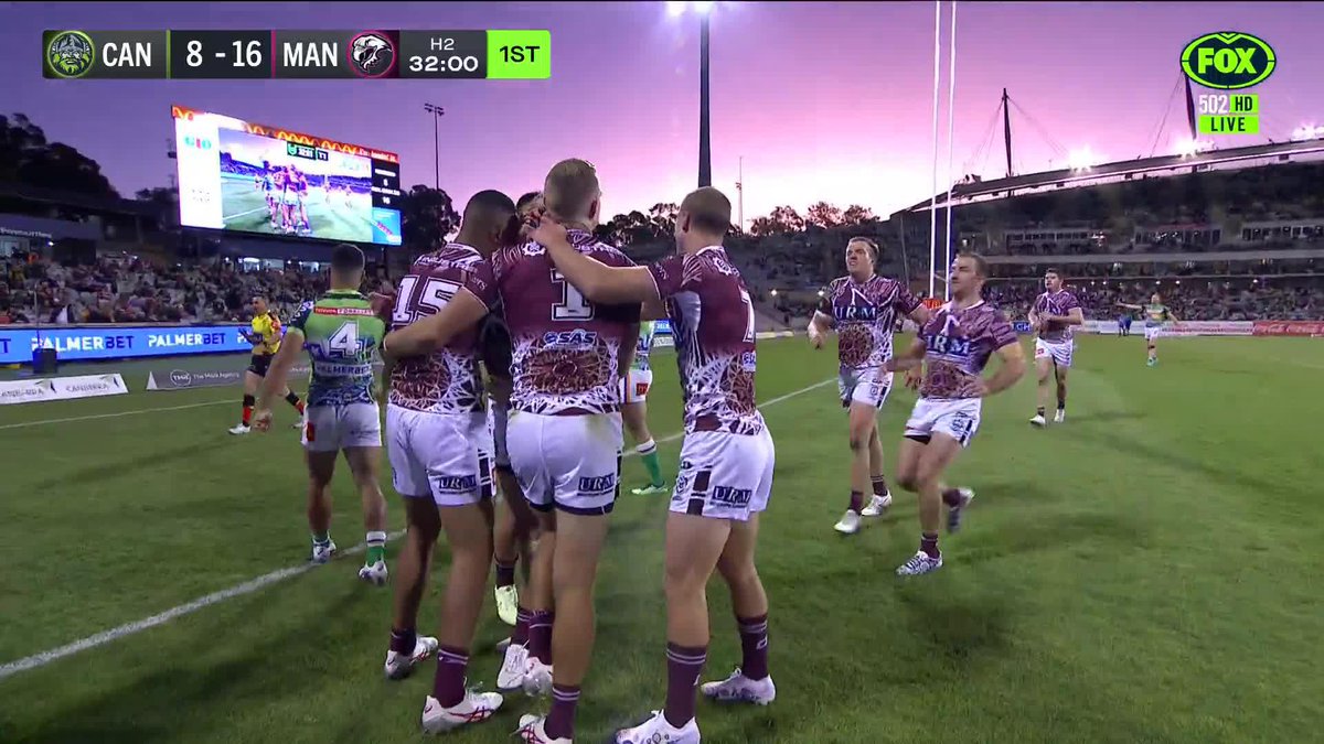 Manly play to the whistle and Garrick finds a way to score a terrific try!  Wa...