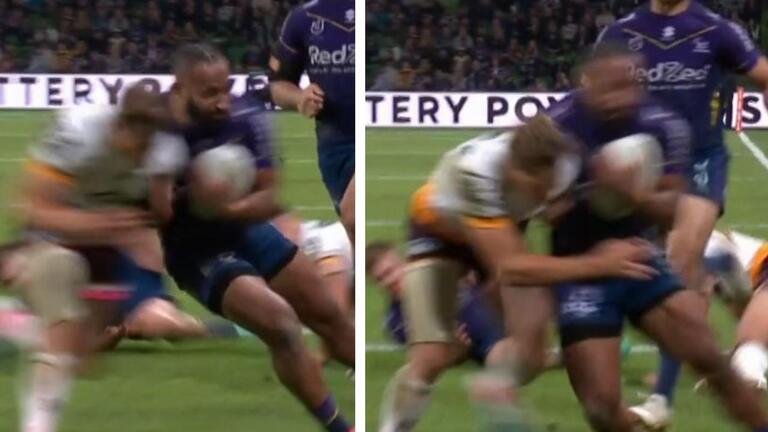 ‘Try-saving tackle’: Reece Walsh cited by match review committee as shoulder charge divides NRL