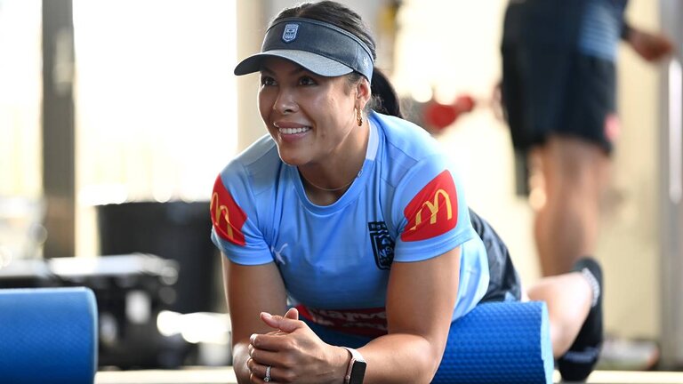 Tiana Penitani at Sky Blues training. Picture NSWRL