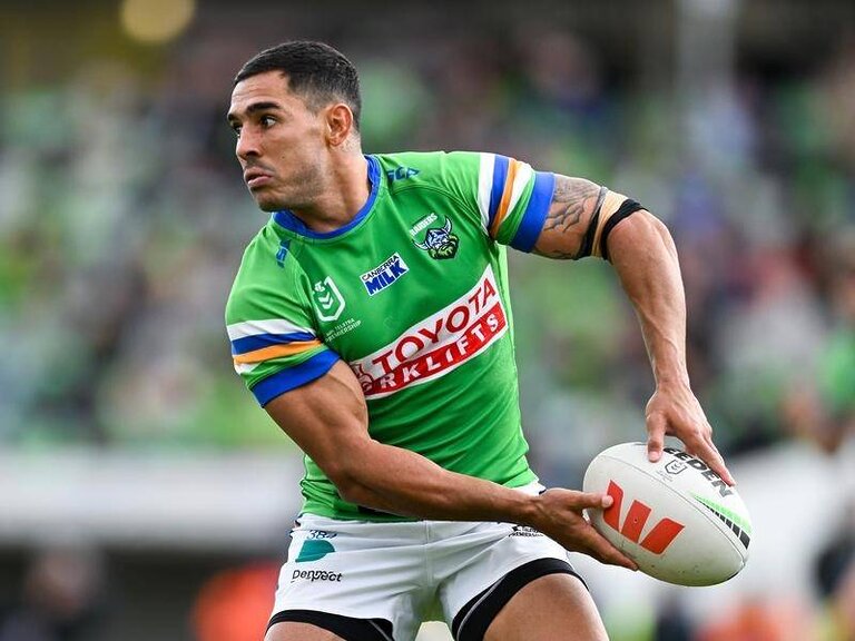 Halfback Jamal Fogarty is willing to accept responsibility for Canberra's blowout losses this year. (Lukas Coch/AAP PHOTOS)