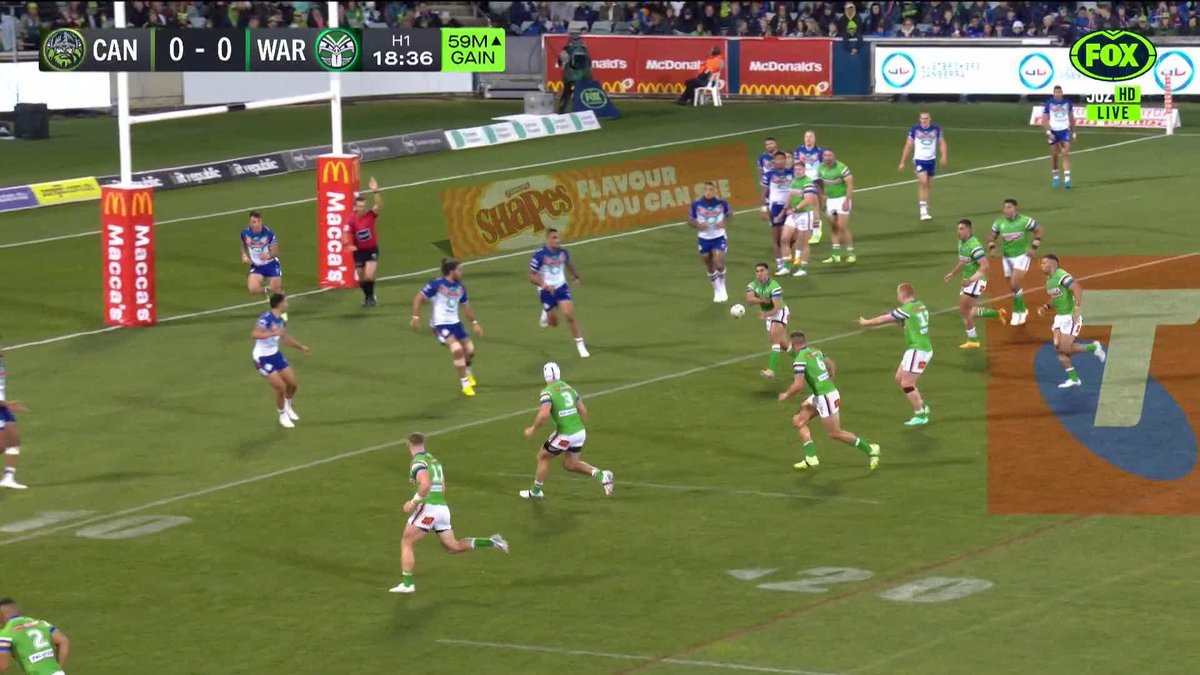 Jack Wighton gets the Raiders across the line!  Watch #NRLRaidersWarriors on ch.502 or st...