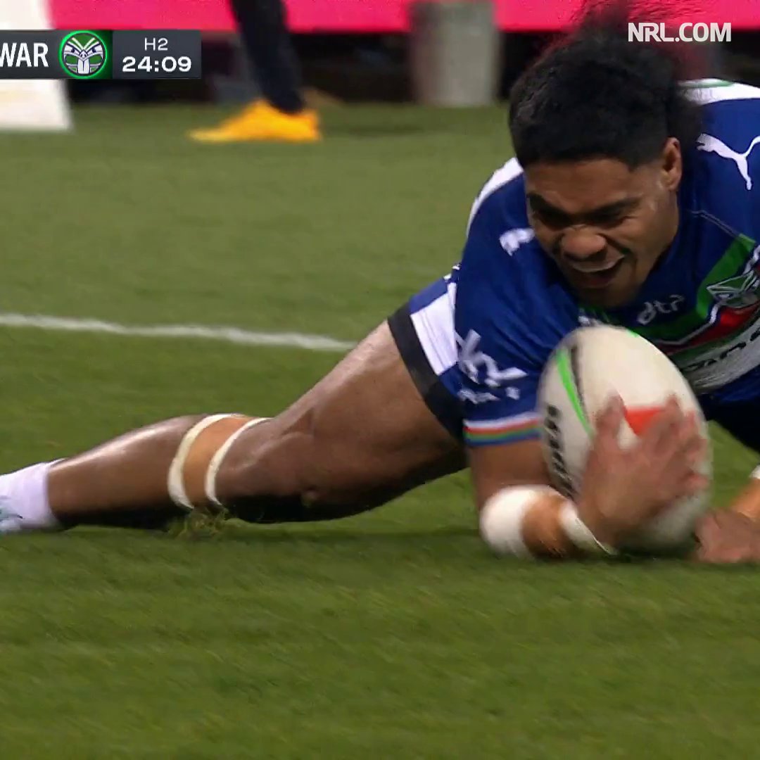 Ale crashes over for his first NRL try!
#NRLRaidersWarriors ...