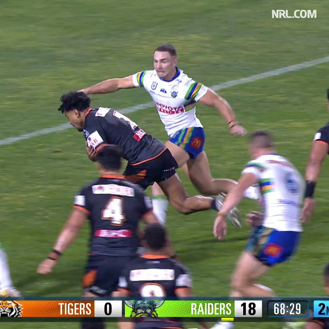 VIDEO | NRL: Bula bites back for the Tigers!  #NRLTigersRaiders ...