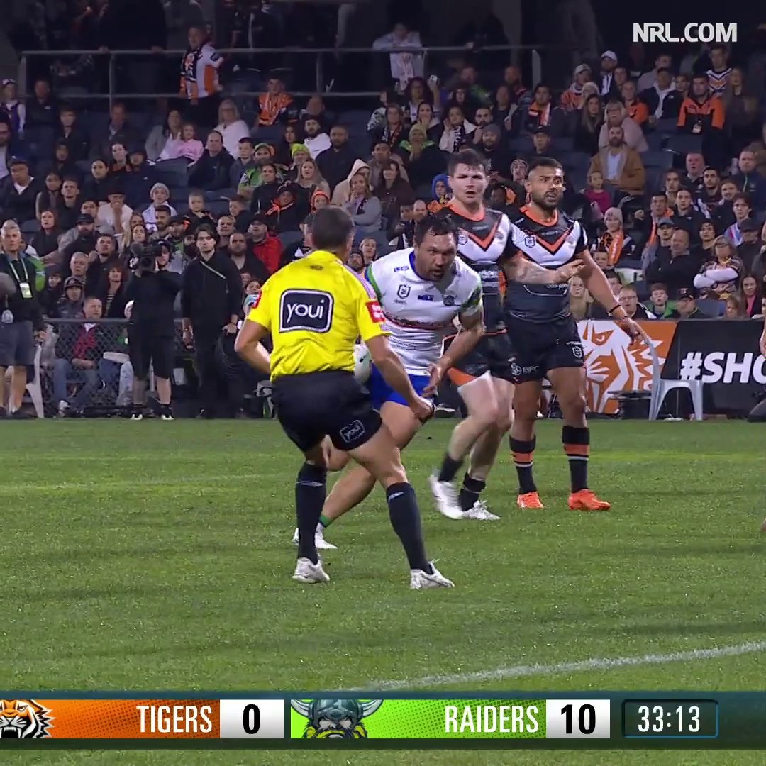 VIDEO | NRL: Rapana gets his 100th!  #NRLTigersRaiders ...