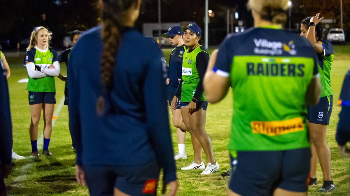 Simaima Taufa at Raiders NRLW team training. Picture by Elesa Kurtz